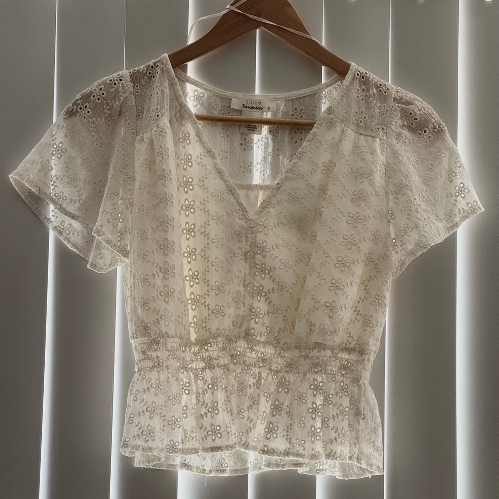 White Eyelet Blouse